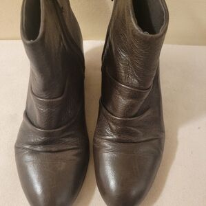Aldo Women's Ankle Boots Brown Size US 7 UK 4.5 EUR 37.5 With Zip Leather Shoes